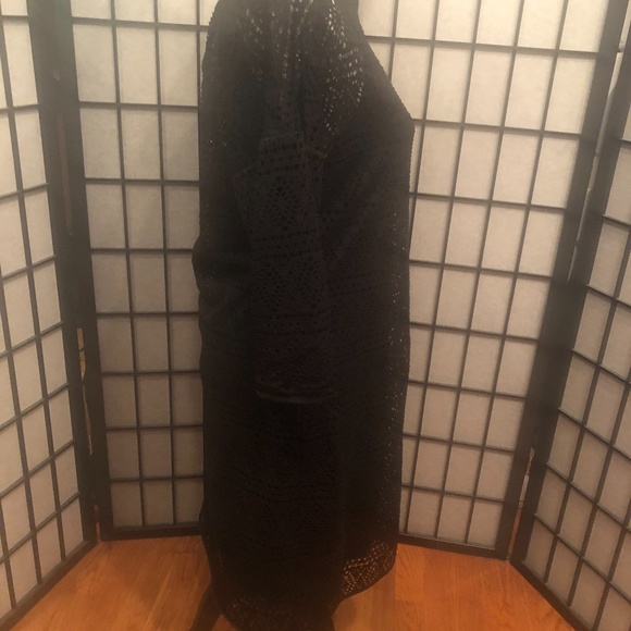 EXPRESS Black Eyelet Sheath Dress - Size L - Picture 3 of 6